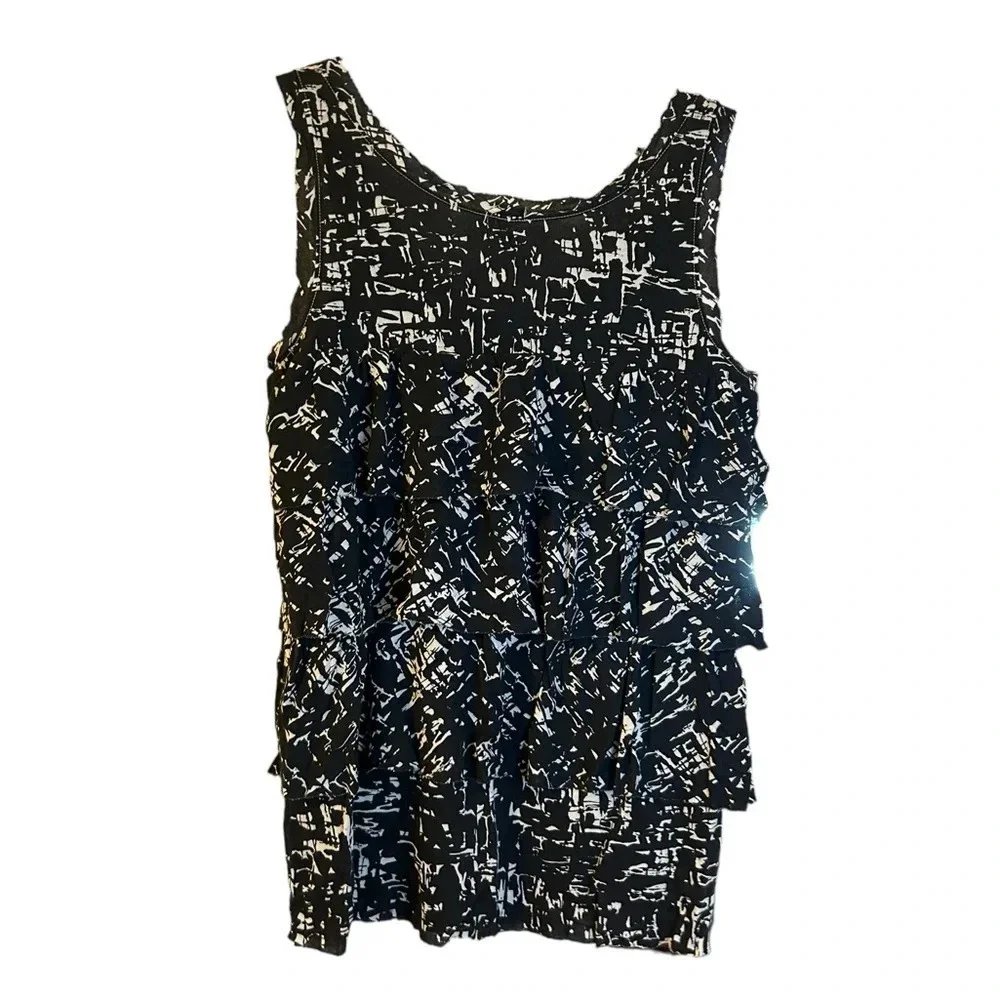 J.Crew Black and White Tiered Blouse
